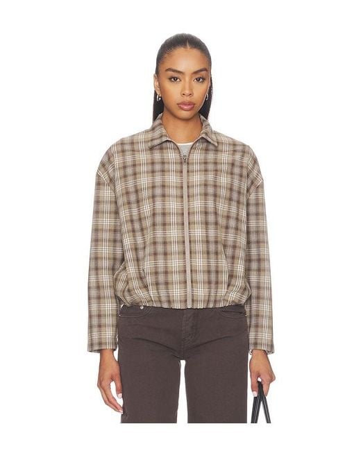 LNA Brown Vivienne Zip Up Jacket