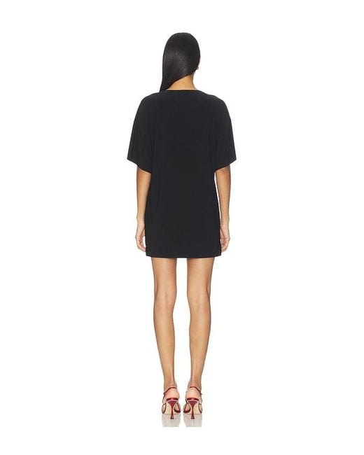 Norma Kamali Black X Lifestyle Short Sleeve Boxy Mini Dress