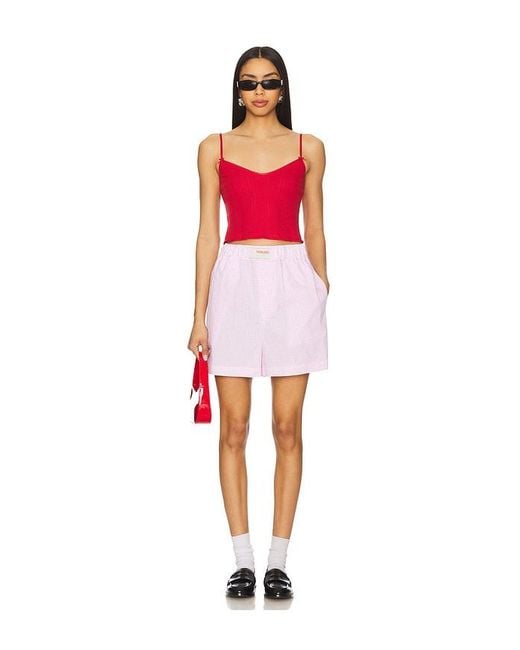 Fiorucci White Gingham Logo Shorts