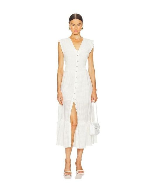 Free People White Desert Dazed Midi Dress