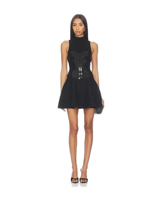 Fleur du Mal Black Layered Corset Top