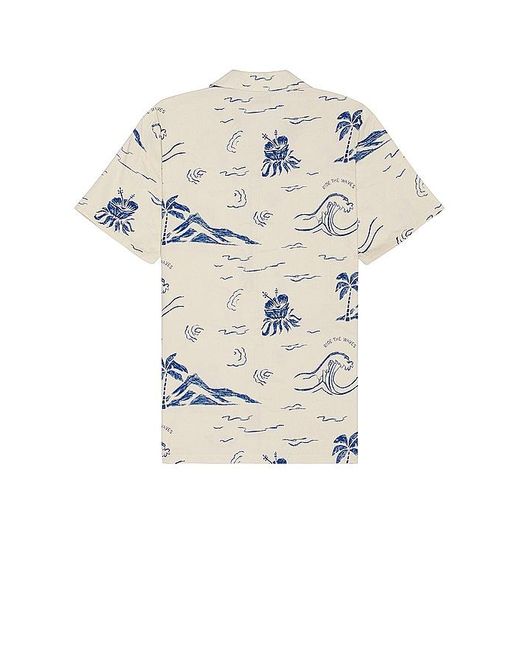 Nudie Jeans White Arvid Waves Hawaii Shirt for men
