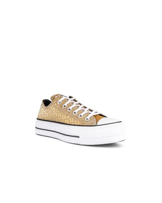 Converse Canvas Chuck Taylor All Star Leopard Glitter Platform Sneaker in  Gold Black & White (Metallic) | Lyst
