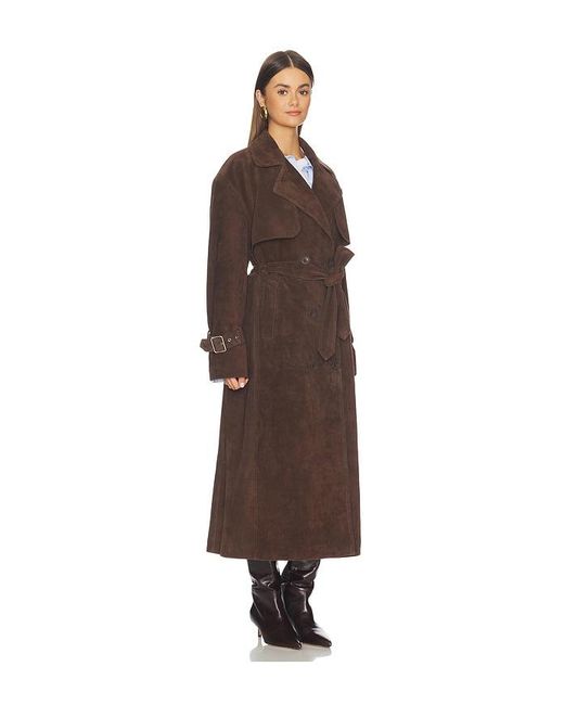 OW Collection Brown Zade Trench Coat