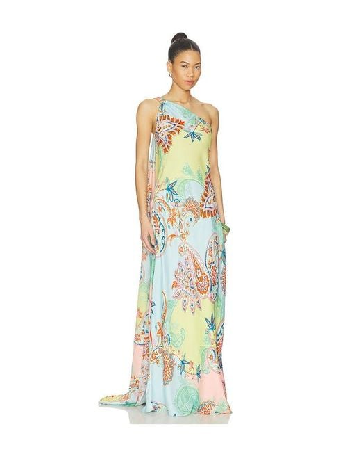 Hemant & Nandita White One Shoulder Sash Dress