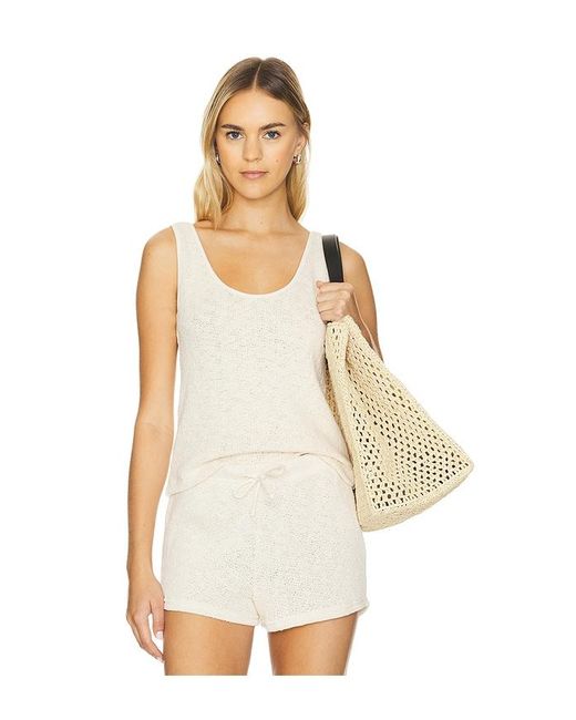 PERFECTWHITETEE White Cotton Slub Mesh Tank Top