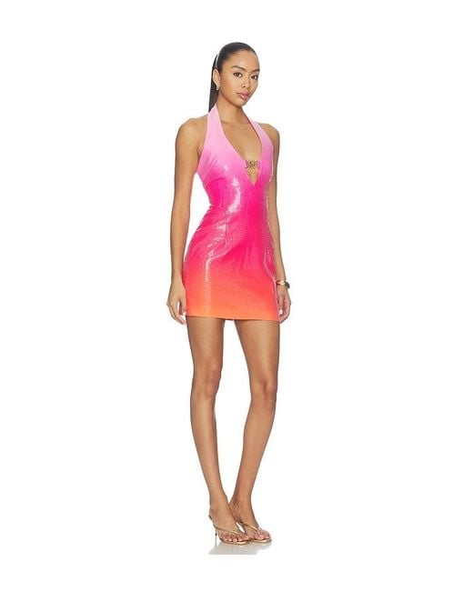 Runaway the Label Red Catiana Deep-V Sequin Mini Dress
