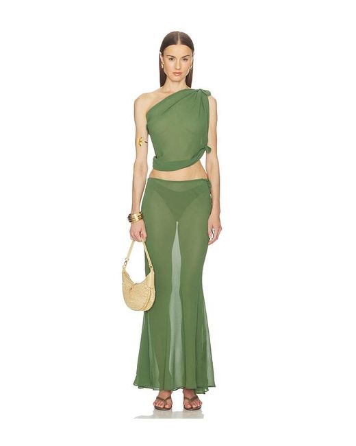 Camila Coelho Green Carlisle Maxi Skirt