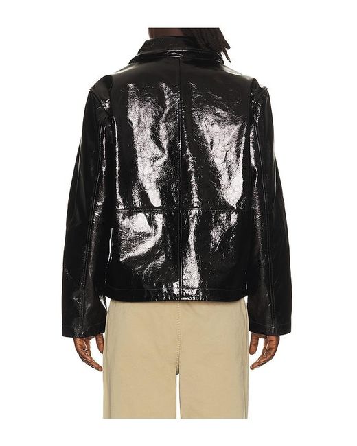 sunflower Black Short Leather Jacket for men