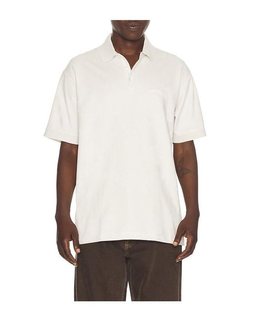 BAD BIRDIE White Bloom Me Away Jacquard Polo for men