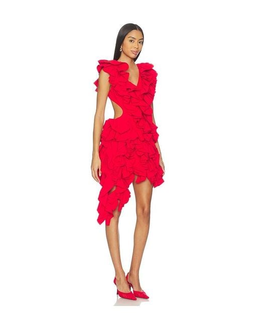 AKNVAS Red Ruffle Dress