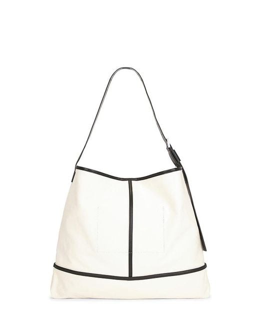 AllSaints White Asha Canvas Shoulder Bag