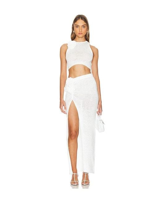 Lovers + Friends White Joya Rosette Skirt