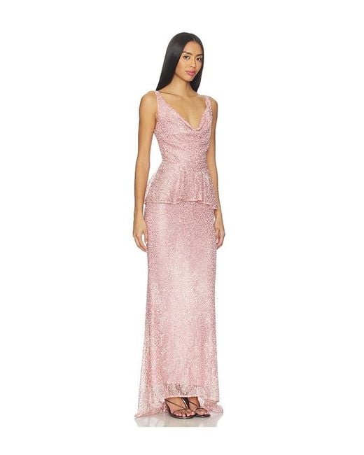 AKNVAS Pink Klara Beaded Gown