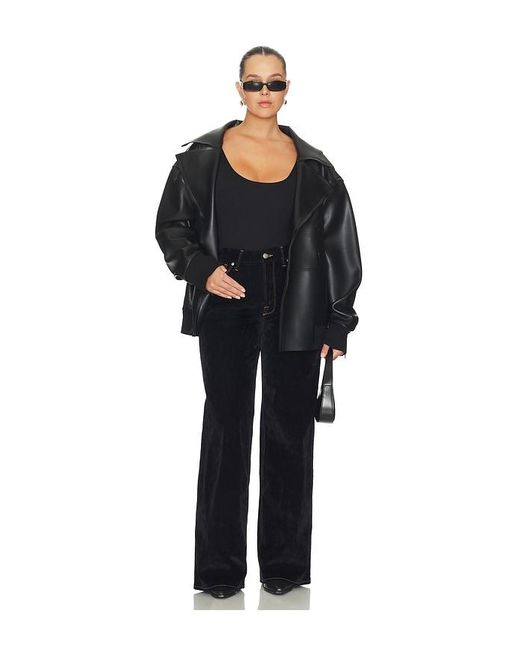 GOOD AMERICAN Black Good Skate Velvet Denim Jeans