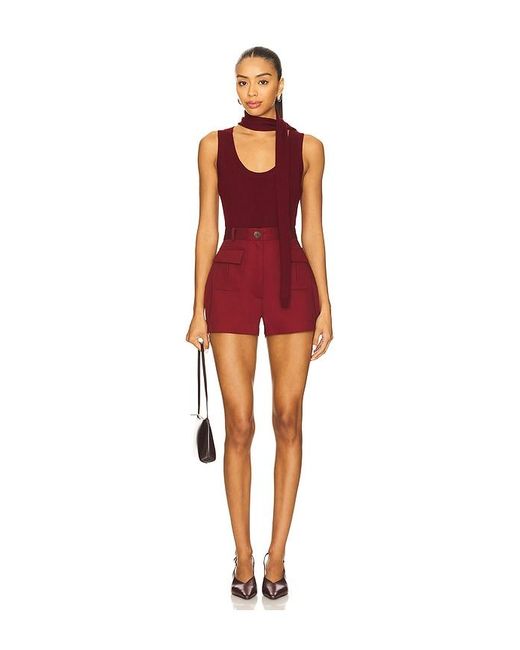 Matthew Bruch Red Scarf Tank Top