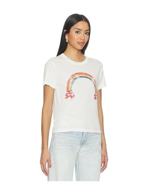 Lauren Moshi White Mushroom Butterfly Baby Tee