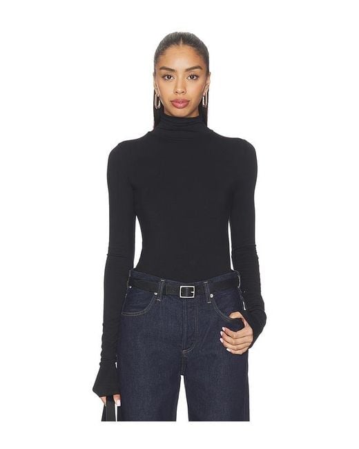 ÉTERNE Blue Fitted Turtleneck Top