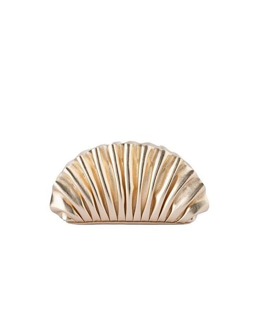 Olga Berg Natural Hollie Pleated Clutch