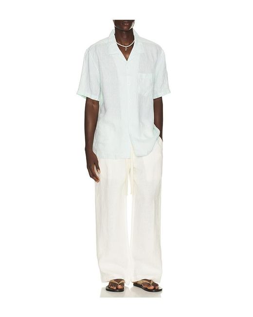 J.Lindeberg White Elio Linen Shirt for men