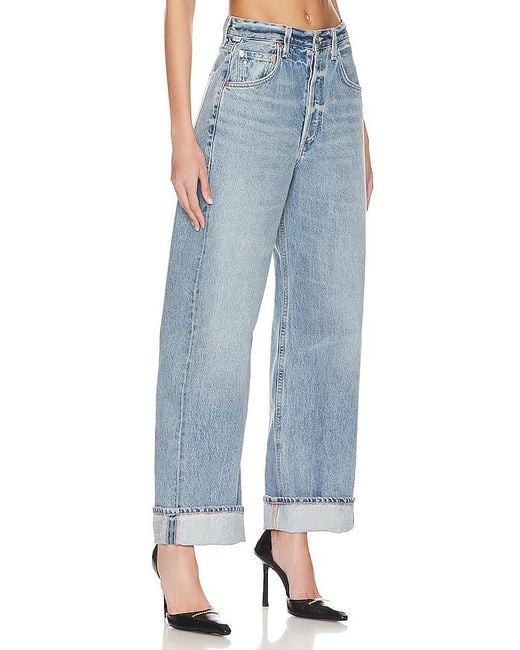 Citizens of Humanity Blue Ayla Baggy Cuffed Crop