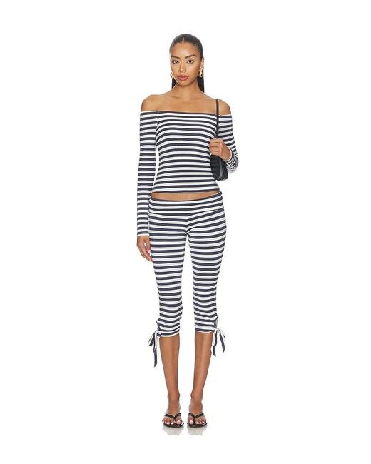 Caroline Constas Blue Bailey Capri Pants