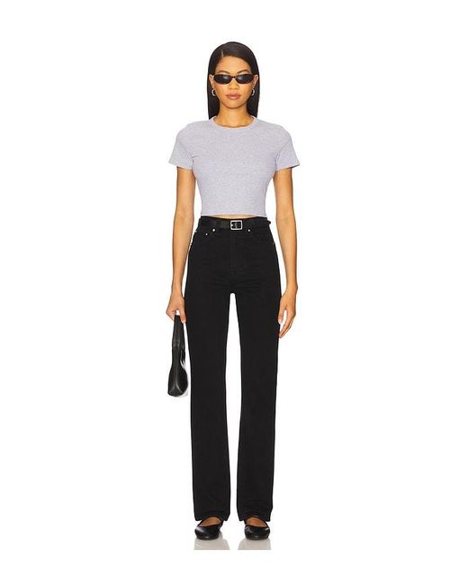 Leset White Kelly Crop Slim Fit Tee