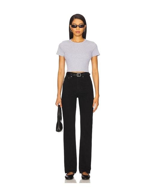 Leset White Kelly Crop Slim Fit Tee