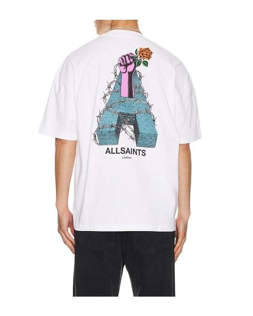 AllSaints White Defiance Crew Tee for men