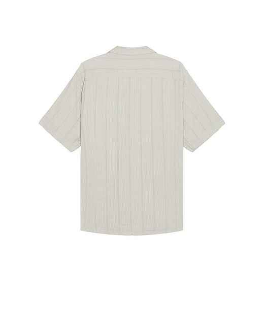 Corridor NYC White Striped Seersucker Short Sleeve Shirt for men