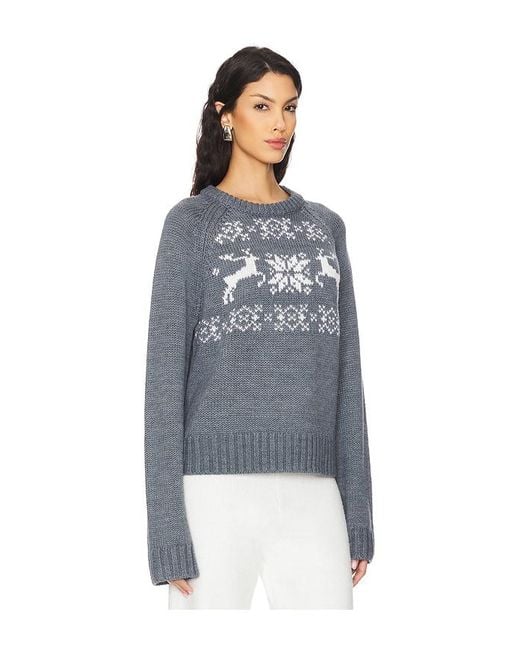 Lovers + Friends Blue Leo Fairisle Sweater