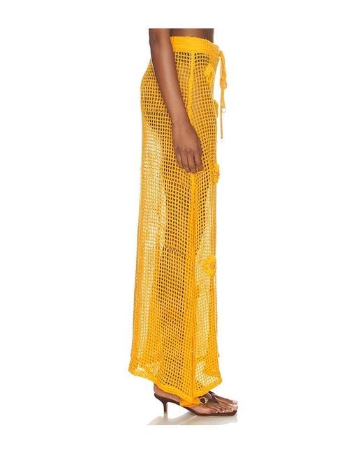 Maaji Yellow Golden Blossom Glacier Maxi Skirt