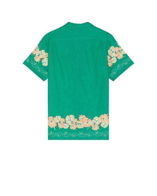 Bather Green Ornate Bloom Camp Shirt for men
