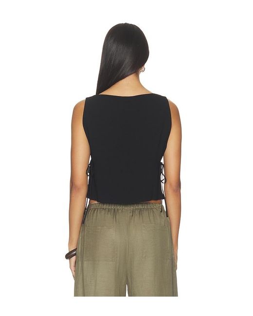 Leset Black Ari Boatneck Tie Top