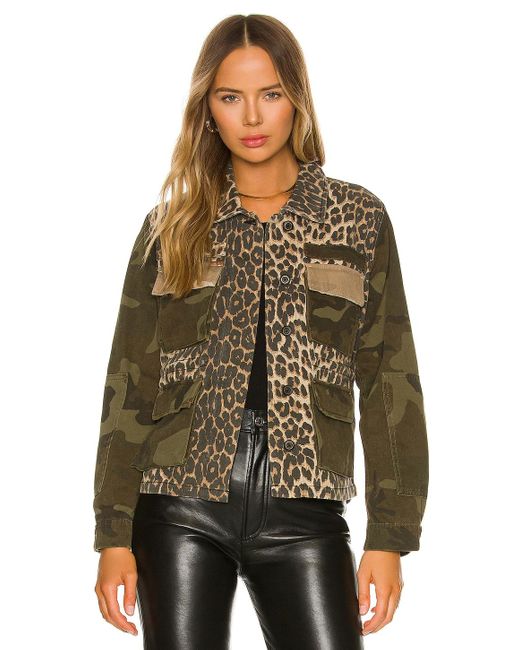 AllSaints Green Finch Camo Leopard Jacket