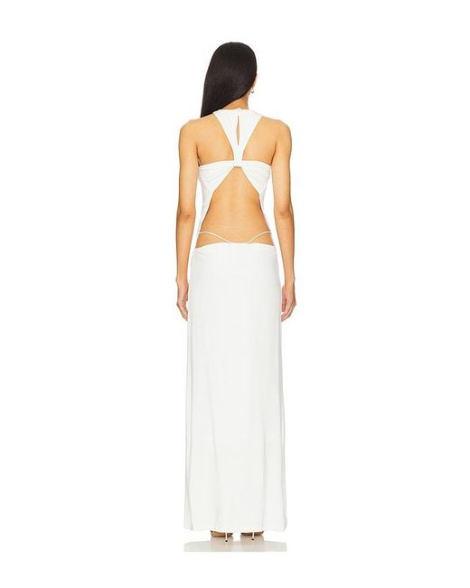 Adriana Degreas White X Sabine Getty Open Back Maxi Dress