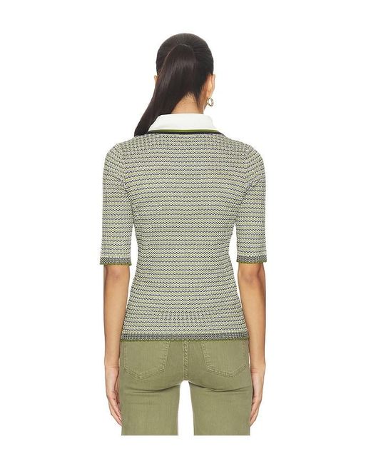 Veronica Beard Green Soza Polo Top