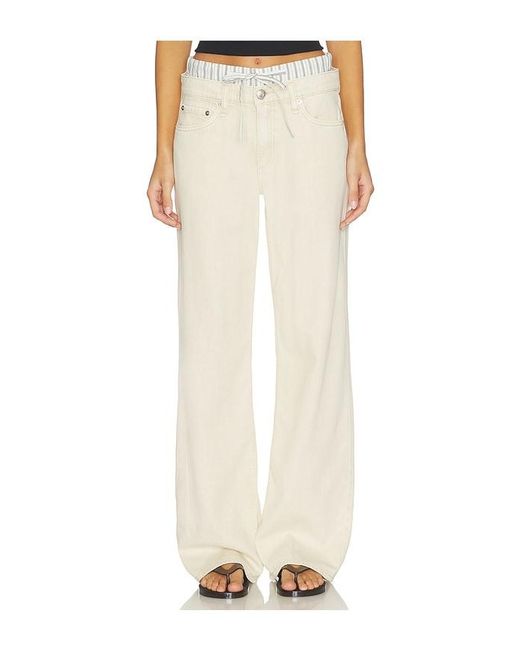 Rag & Bone White Featherweight Cam Low Rise Full Boxer Straight Jeans