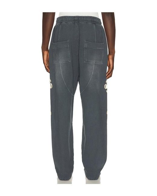 Barriers Worldwide Black Cowrie Shell Sweatpants for men