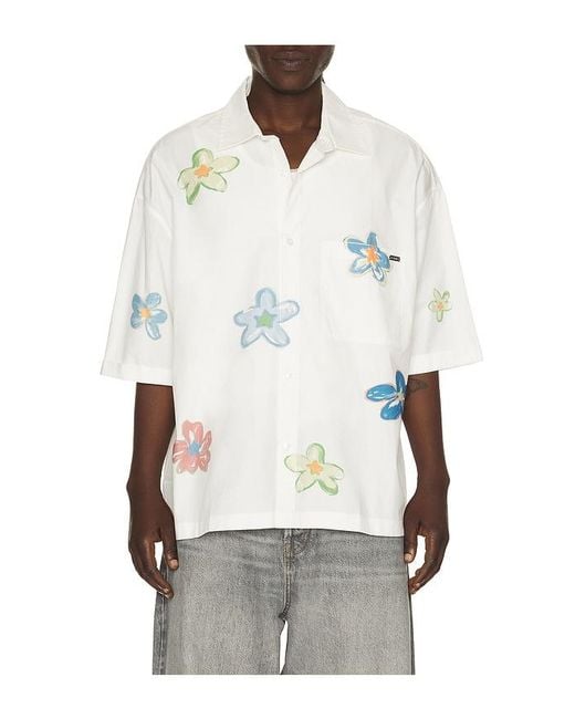 NAHMIAS White Super Bloom Cropped Short Sleeve Shirt for men