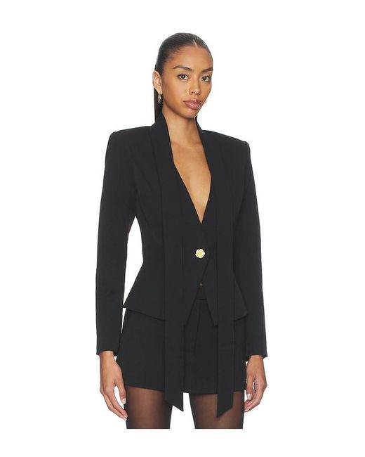 L'Agence Black Romy Tie Neck Blazer