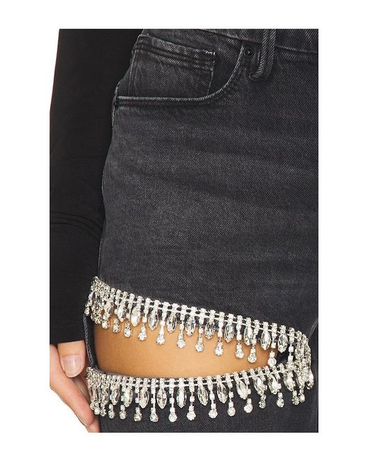 GOOD AMERICAN Black Good Icon Straight Diamond Jeans
