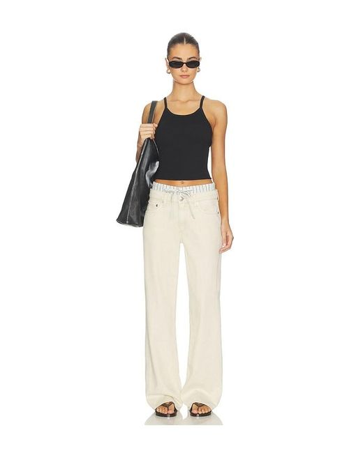 Rag & Bone White Featherweight Cam Low Rise Full Boxer Straight Jeans