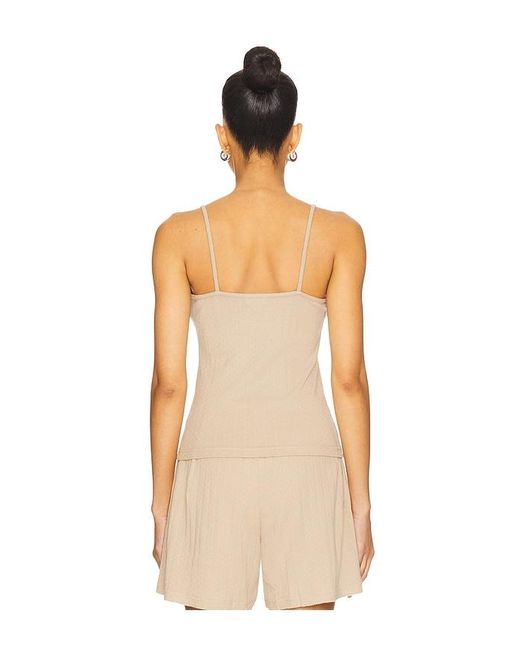 DONNI. Natural Pointelle Cami Tank Top