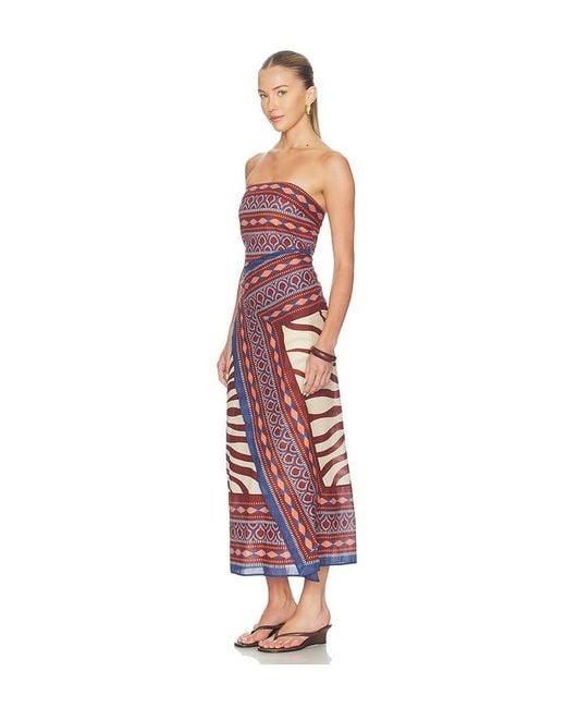 Johanna Ortiz Red Paraiso Agreste Ankle Dress
