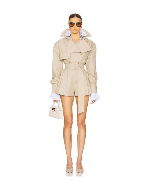 Helsa Natural The Short Trench Jumpsuit