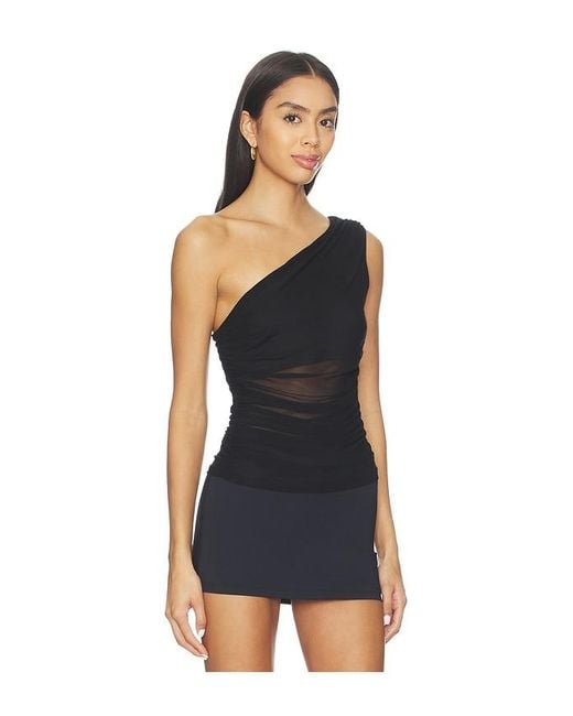 superdown Black Amina Asymmetrical Top