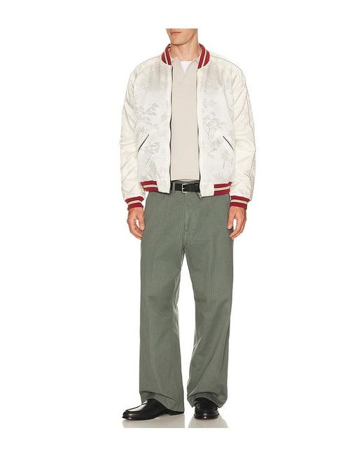 Beams Plus Green Mil Trousers Herringbone for men