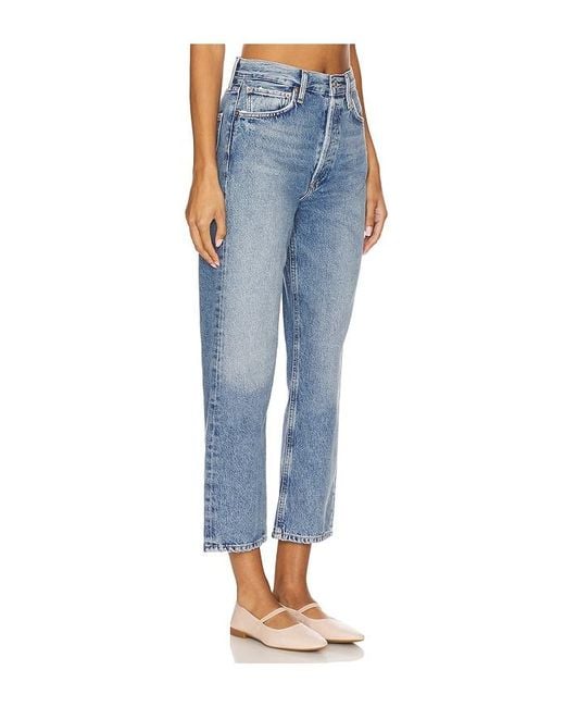 90S Mid Rise Loose Straight Crop Jeans En Color Azul Talla (También En 25, 26, 27, 28, 30, 32) Agolde de color Blue