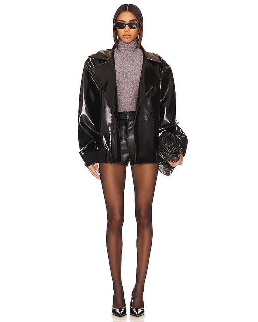 Amanda Uprichard Black X Revolve Kelso Faux Leather Shorts